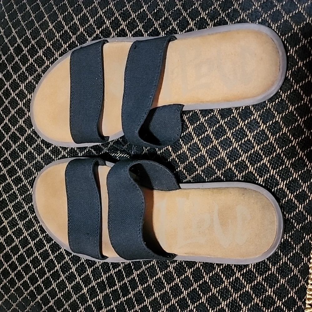 Black and brown double strap sandal - Picture 2 of 7